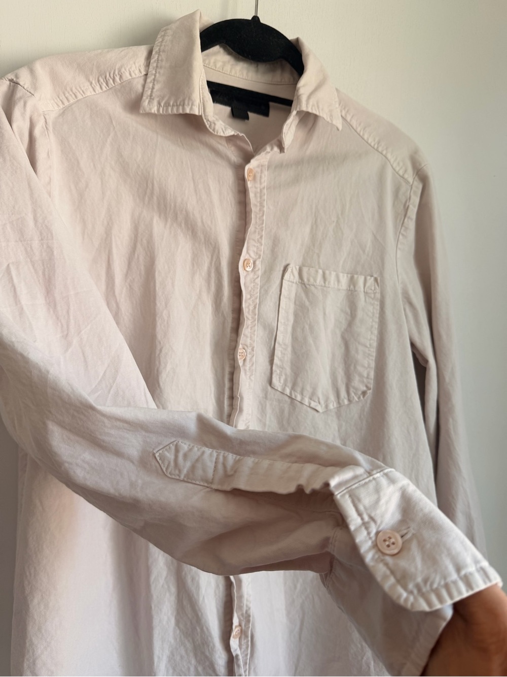 Zara Classic Button-Down Shirt in Dust Pink